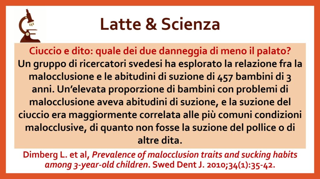 Ciuccio o dito - Rubrica Latte e Scienza